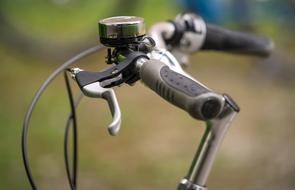 bell and hand brake of a bicycle