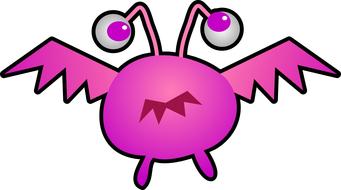 bug germ virus pink drawing