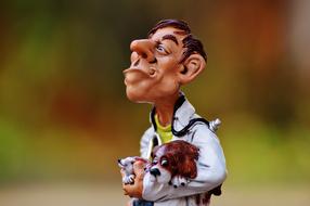 Veterinarian with Animals Funny clay figurine