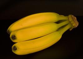 bananas on the black background