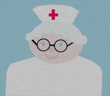 picture of a nurse on a blue background