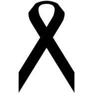 black ribbon as a symbol of illness