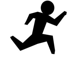 running jogging black man drawiing