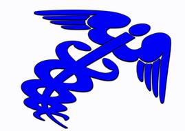 snake medical as a blue drawing