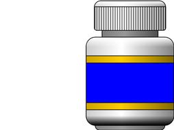 bottle closed blank blue white drawing