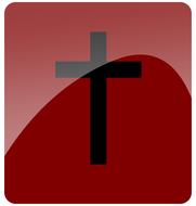 button with black cross