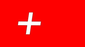 Swiss flag with white cross on red background on clipart