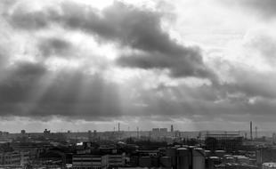 panorama of Industrial Area beneath Clouds