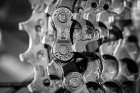 monochrome photo of Gear Bicycle Chain