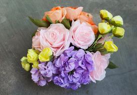 colorful paper Flowers, bouquet