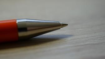 silver part of the pen close-up