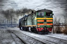 old soviet Diesel Locomotive