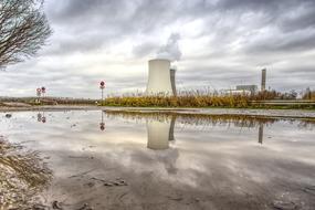 nuclear power plant near lake