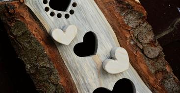 Wooden hearts, decoration