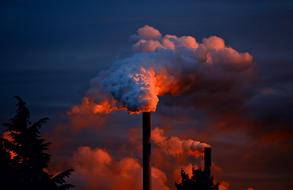 landscape of Smoking Chimney at sunset