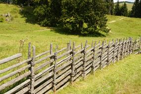 wooden fence along a pasture in the countryside