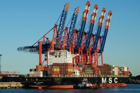 container loading at the port in Hamburg