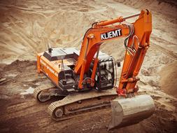 Excavators Construction Site orange