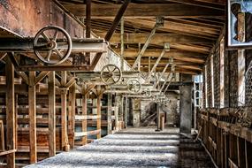 photo of industrial equipment in an abandoned factory