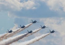 Blue Angels to the air show in the sky