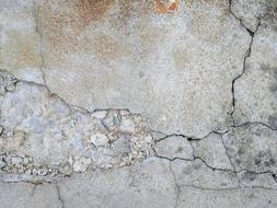 Cracks in the colorful concrete wall