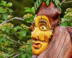 wooden figurine of the spirit of the forest