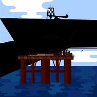 graphic oil rig drawing