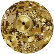 clock ball round gold drawing