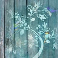 green wooden slats drawing