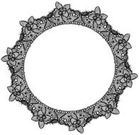 black and white round vintage frame