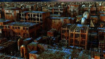 ruined industry area