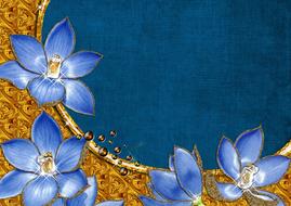 background beautiful texture with blue flowers