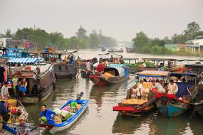 Floating Market On River