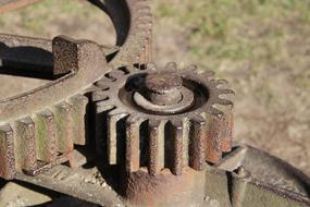 macro photo of an old industrial mechanism