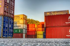 colorful Container Port Loading