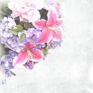 rustic background with flowers