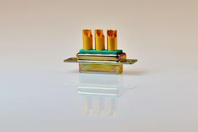 gold contacts on the white background