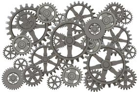 clipart of the grey gears parts