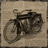 vintage collage motorcycle drawing