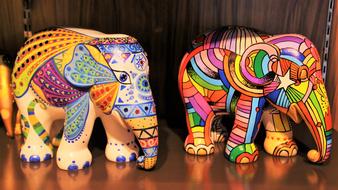 The Figurine Art Of Animal elephants