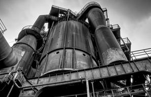 old blast furnace, low angle view