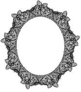 vintage old frame oval drawing