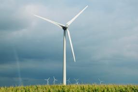 Wind Turbine Energy on grass