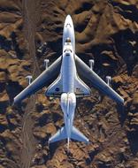 boeing 747 flies over the Mojave Desert, California