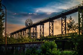 industrial background in the evening