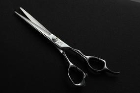 scissors on the black background