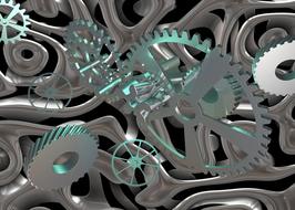 grey gears machine mechanical