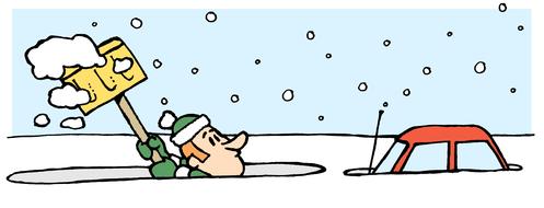 snow shovelling man drawing
