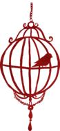 bird in vintage cage, silhouette