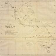 Beautiful, vintage map of beige color with black marks